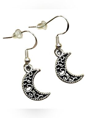Handmade Sterling Silver Crescent Moon Earrings!